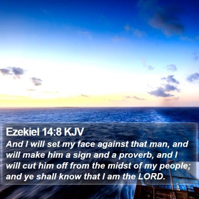 Ezekiel 14:8 KJV Bible Verse Image