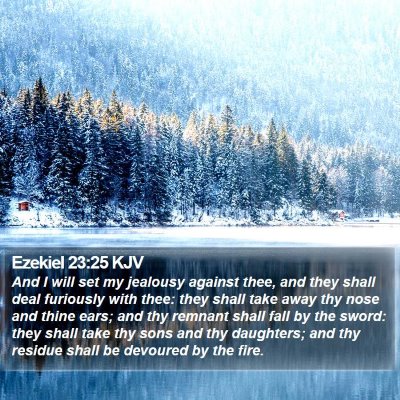 Ezekiel 23:25 KJV Bible Verse Image