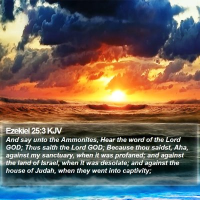 Ezekiel 25:3 KJV Bible Verse Image
