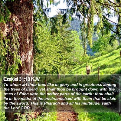 Ezekiel 31:18 KJV Bible Verse Image
