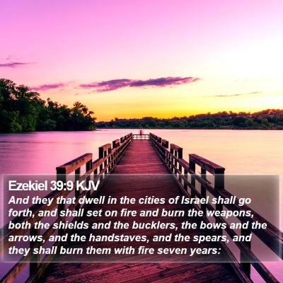 Ezekiel 39:9 KJV Bible Verse Image