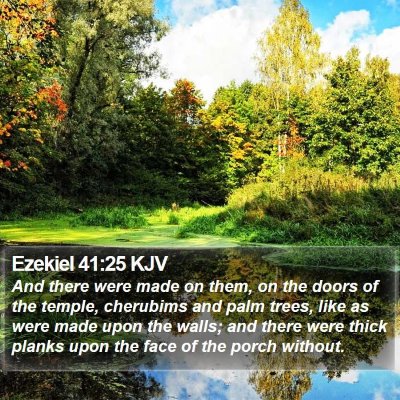 Ezekiel 41:25 KJV Bible Verse Image