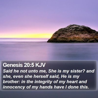 Genesis 20:5 KJV Bible Verse Image
