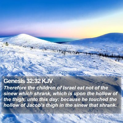 Genesis 32:32 KJV Bible Verse Image