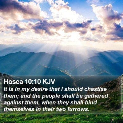 Hosea 10:10 KJV Bible Verse Image