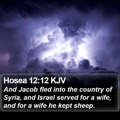 Hosea 12:12 KJV Bible Verse Image