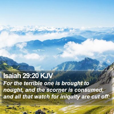 Isaiah 29:20 KJV Bible Verse Image
