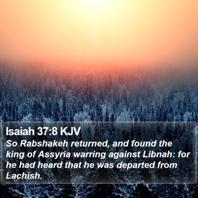 Isaiah 37:8 KJV Bible Verse Image