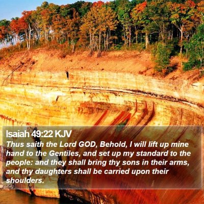Isaiah 49:22 KJV Bible Verse Image