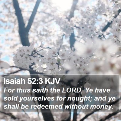 Isaiah 52:3 KJV Bible Verse Image