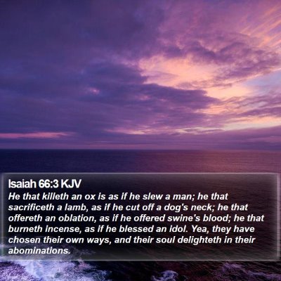 Isaiah 66:3 KJV Bible Verse Image