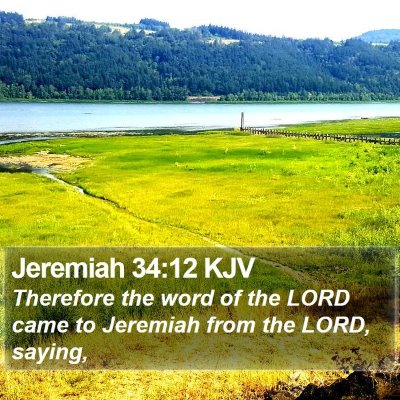 Jeremiah 34:12 KJV Bible Verse Image