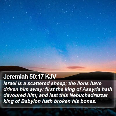 Jeremiah 50:17 KJV Bible Verse Image