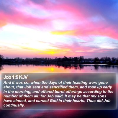 Job 1:5 KJV Bible Verse Image