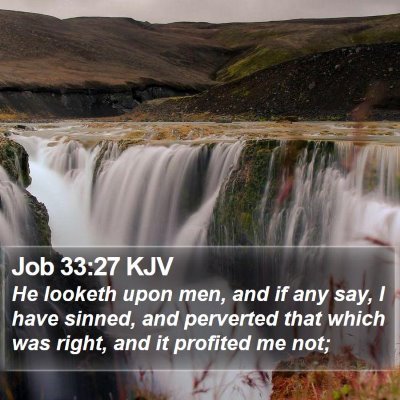 Job 33:27 KJV Bible Verse Image