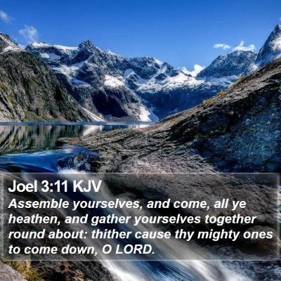 Joel 3:11 KJV Bible Verse Image