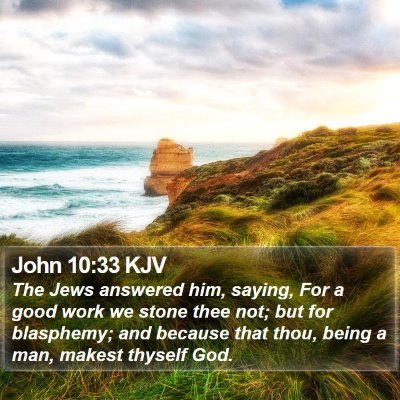 John 10:33 KJV Bible Verse Image