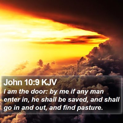 John 10:9 KJV Bible Verse Image