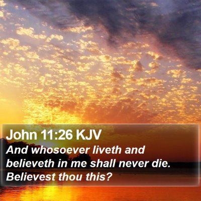 John 11:26 KJV Bible Verse Image