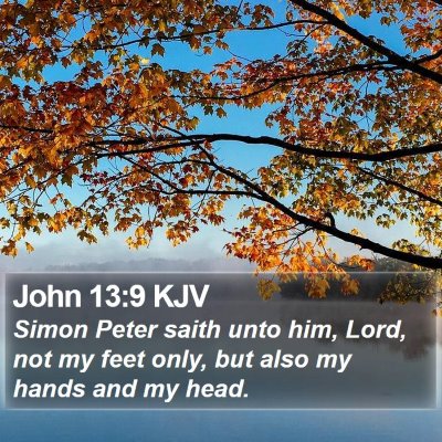 John 13:9 KJV Bible Verse Image