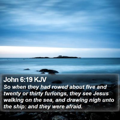 John 6:19 KJV Bible Verse Image