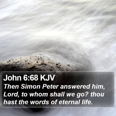John 6:68 KJV Bible Verse Image