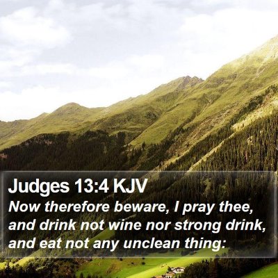 Judges 13:4 KJV Bible Verse Image