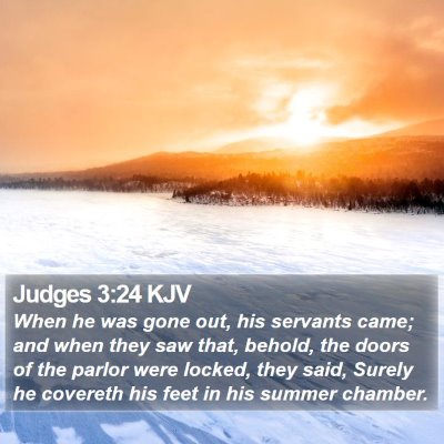 Judges 3:24 KJV Bible Verse Image