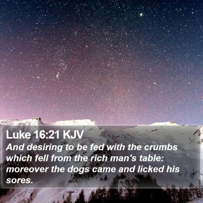 Luke 16:21 KJV Bible Verse Image