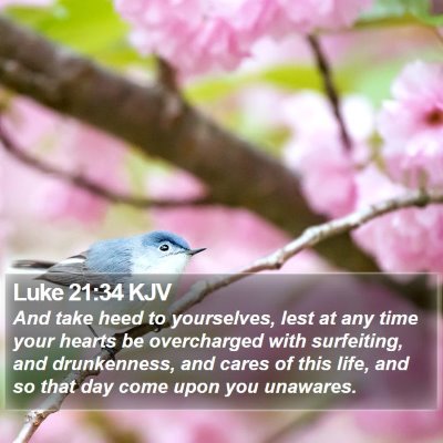 Luke 21:34 KJV Bible Verse Image