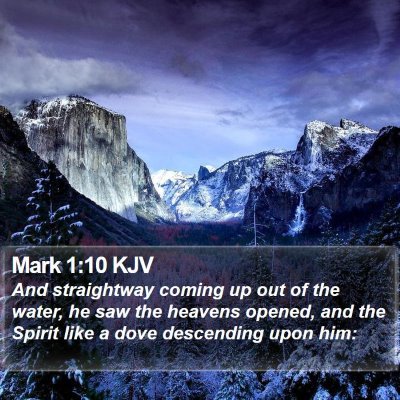 Mark 1:10 KJV Bible Verse Image
