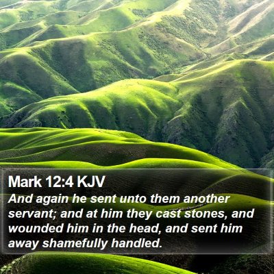 Mark 12:4 KJV Bible Verse Image