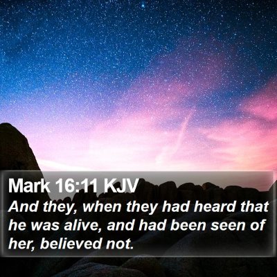 Mark 16:11 KJV Bible Verse Image
