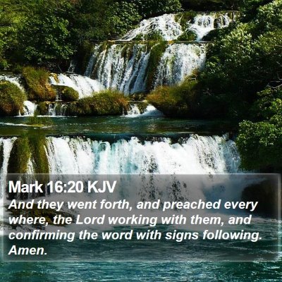 Mark 16:20 KJV Bible Verse Image