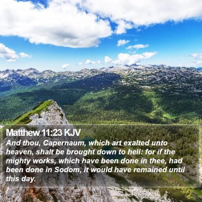 Matthew 11:23 KJV Bible Verse Image