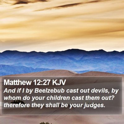 Matthew 12:27 KJV Bible Verse Image