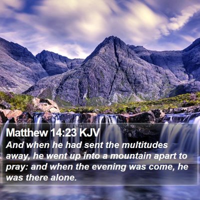 Matthew 14:23 KJV Bible Verse Image