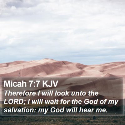 Micah 7:7 KJV Bible Verse Image