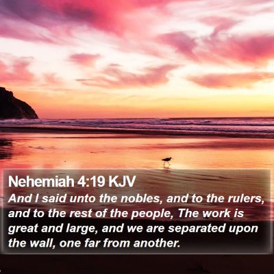 Nehemiah 4:19 KJV Bible Verse Image