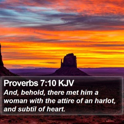Proverbs 7:10 KJV Bible Verse Image