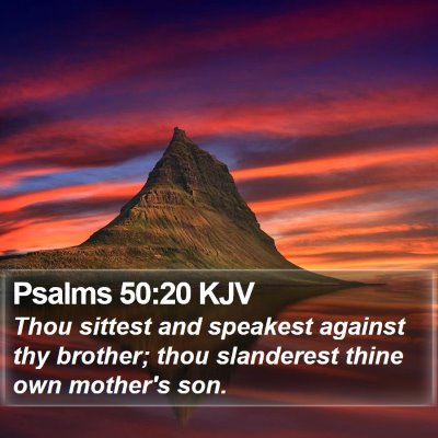 Psalms 50:20 KJV Bible Verse Image