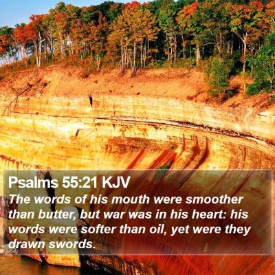 Psalms 55:21 KJV Bible Verse Image