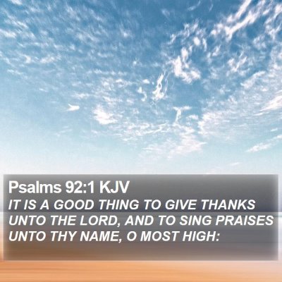 Psalms 92:1 KJV Bible Verse Image