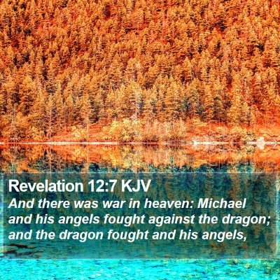 Revelation 12:7 KJV Bible Verse Image