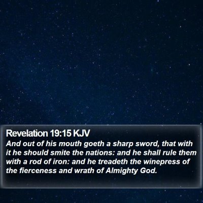 Revelation 19:15 KJV Bible Verse Image