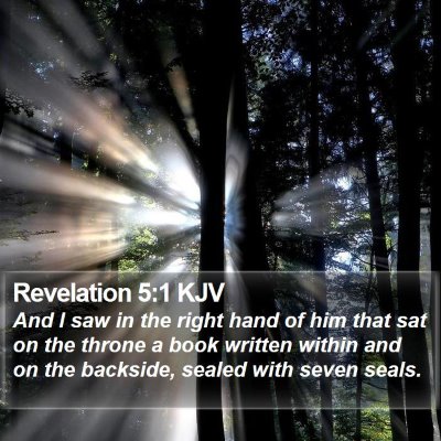 Revelation 5:1 KJV Bible Verse Image