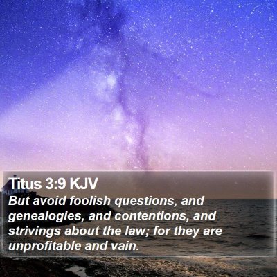 Titus 3:9 KJV Bible Verse Image