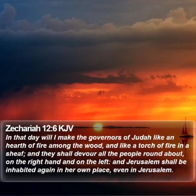 Zechariah 12:6 KJV Bible Verse Image