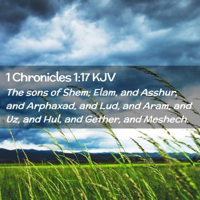 Picture 02 - 1 Chronicles 1:17 KJV - The sons of Shem; Elam, and Asshur, and Arphaxad, - Bible Verse Picture