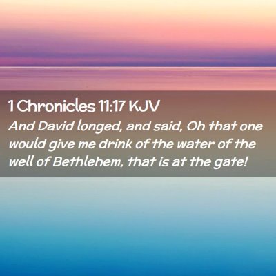 Picture 02 - 1 Chronicles 11:17 KJV - And David longed, and said, Oh that one would - Bible Verse Picture